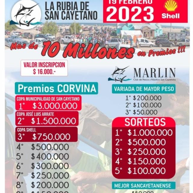 Pesca: el concurso “La rubia de San Cayetano” llega el 19 de febrero