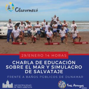 Charlas sobre prevención y cuidados en el mar en Claromecó y Orense