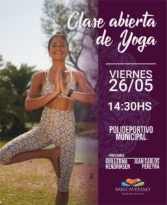 Brindarán clases abiertas de yoga en San Cayetano