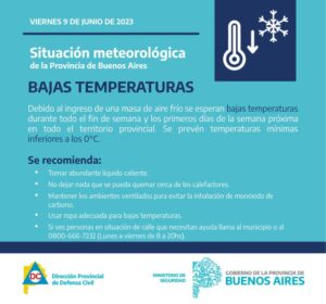 Chaves: recomendaciones preventivas ante las bajas temperaturas