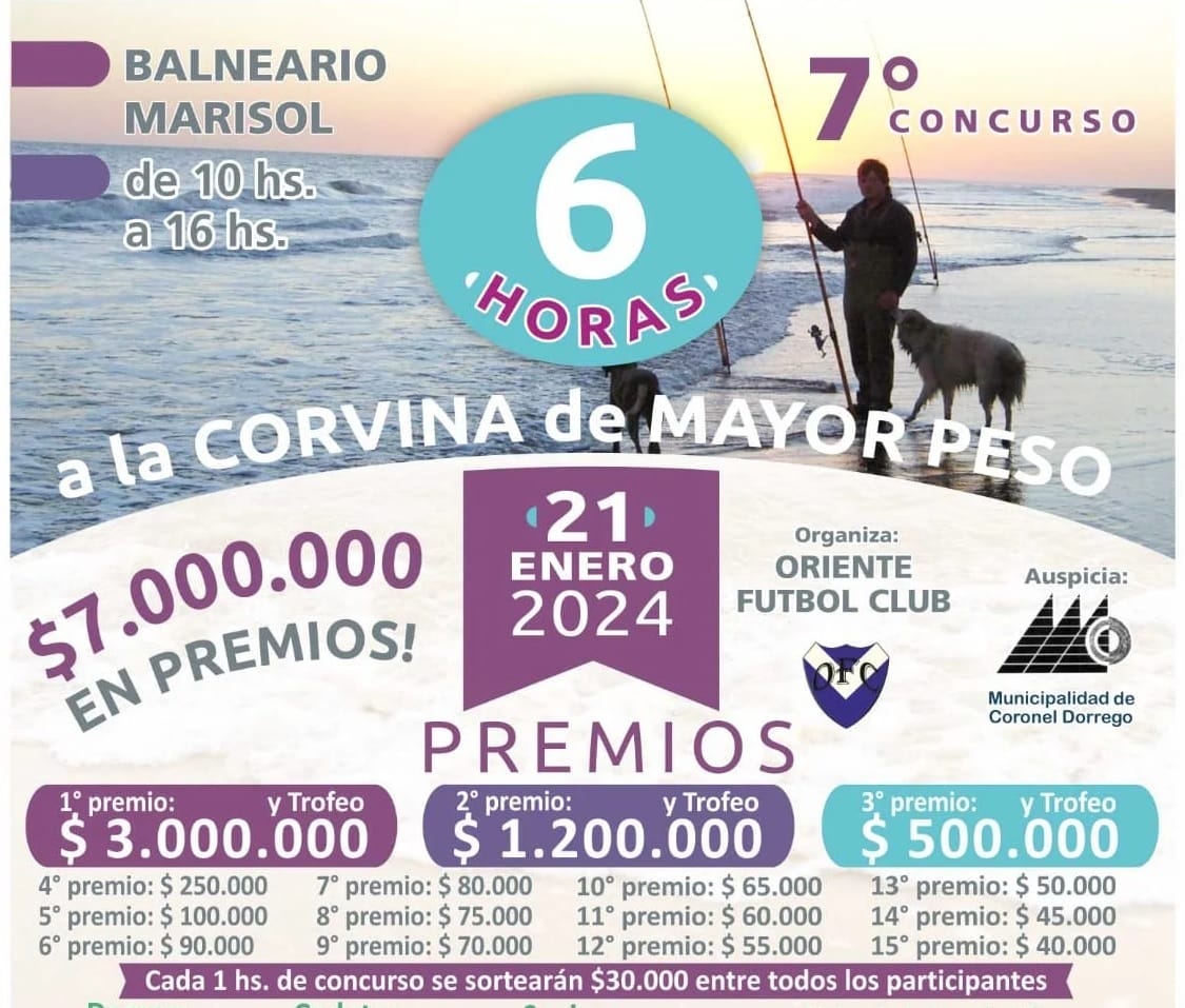 Con 407 anticipadas el Oriente Fútbol Club realiza la 7ª edición de su concurso pesquero