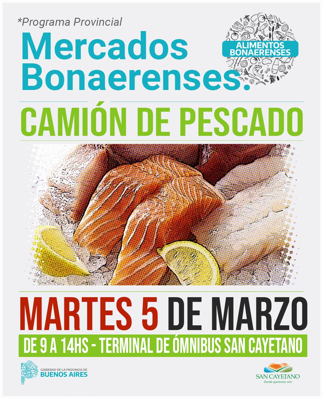 “Mercados Bonaerenses” con venta de pescado en San Cayetano