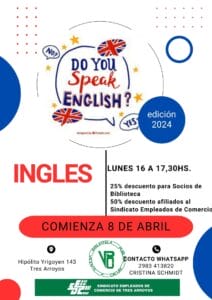 Curso de inglés para todo público en la Biblioteca Vicente P. Cacuri