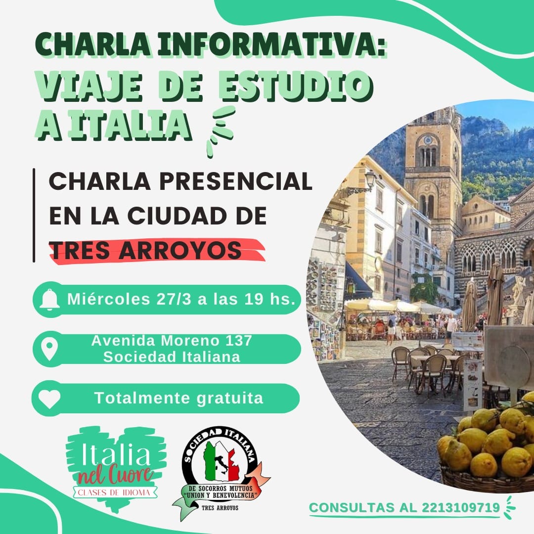 Mariana Cardinali dará una charla informativa sobre viaje de estudio a Italia