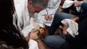 Jueves Santo: Pablo Garate participó de la ceremonia de lavado de pies
