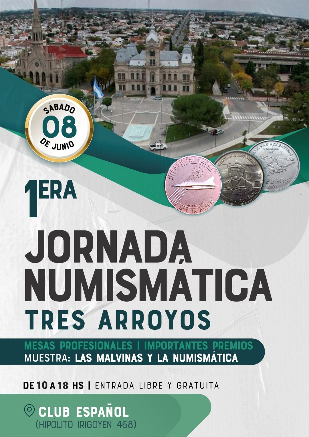 Organizan la primera jornada numismática en Tres Arroyos