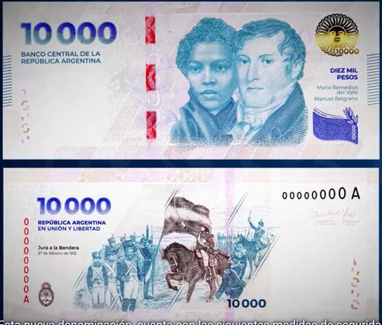 Ya entró en circulación el nuevo billete de 10 mil pesos