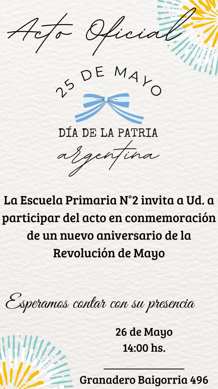 Acto oficial de Jefatura Distrital para conmemorar el 25 de Mayo