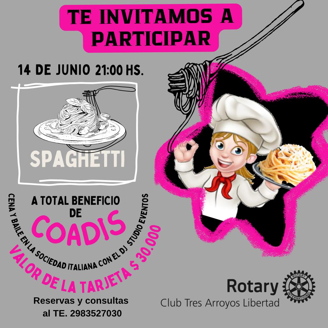 Spaghetti Party del Rotary Club Libertad a beneficio de COADIS