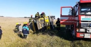 Chaves: Volcó un camión en el kilómetro 431 y su conductor derivado al hospital