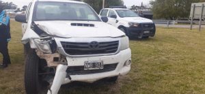 Accidente en la rotonda de ingreso a Gonzales Chaves