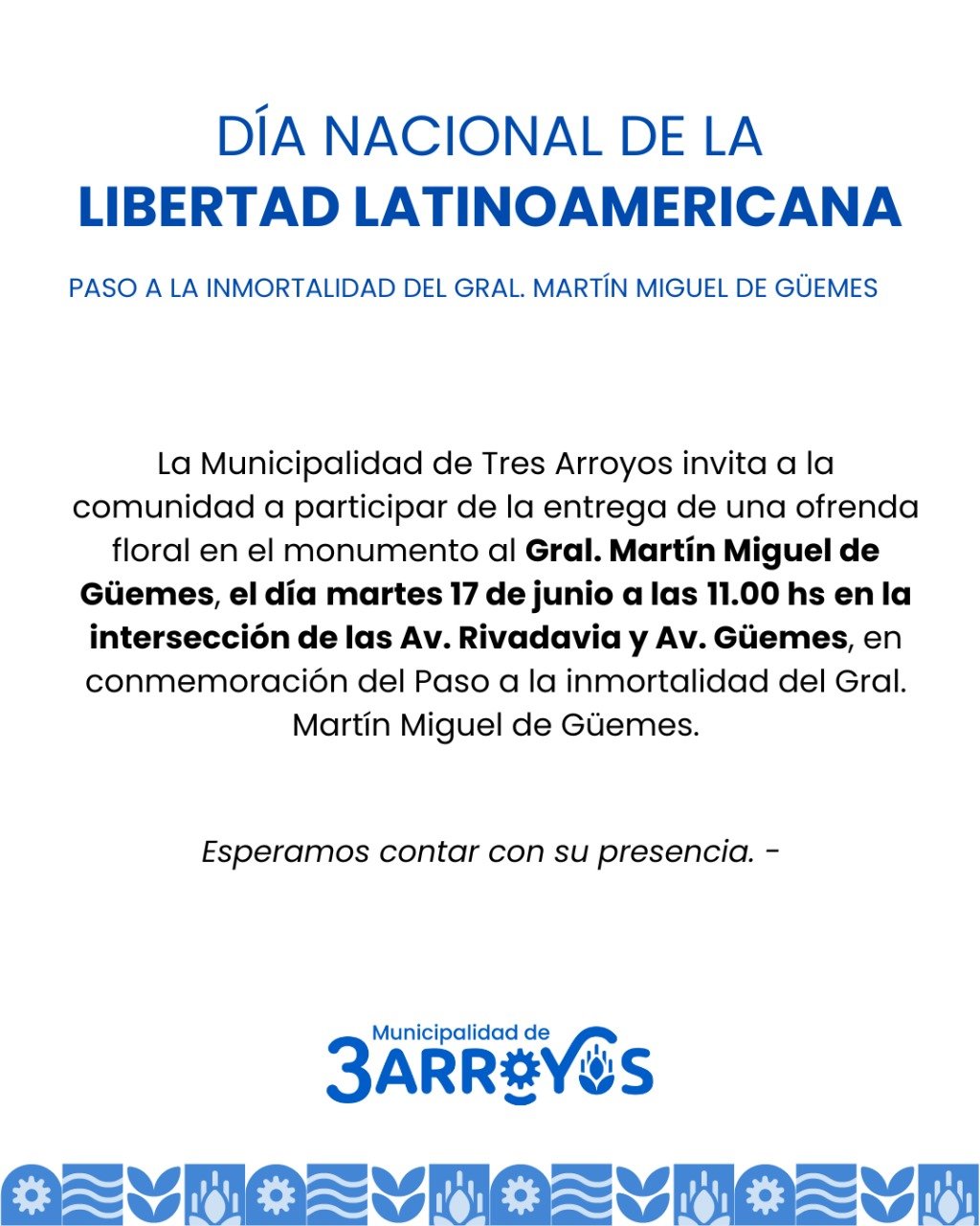 Ofrenda floral por el Día Nacional de la Libertad Latinoamericana
