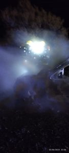 Ardió un auto en ruta 73