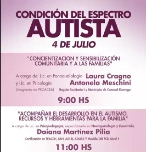 Dorrego: Convocan a Jornada sobre Condición del Espectro Autista (video)