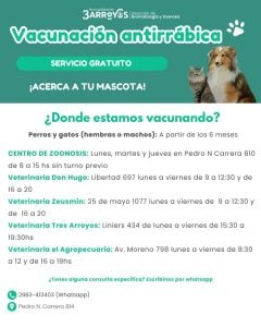 Campaña gratuita de Vacunación Antirrábica