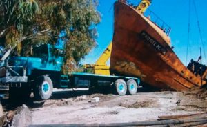 El barco “Mar del Plata” convertido en restaurante, en San Antonio Oeste