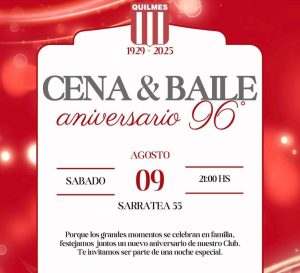 Quilmes hará una cena y baile por su 96º aniversario