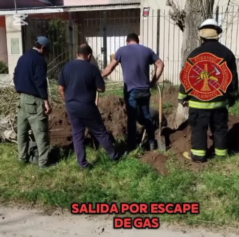 (video)Claromecó: Intervención de bomberos por pérdida de gas