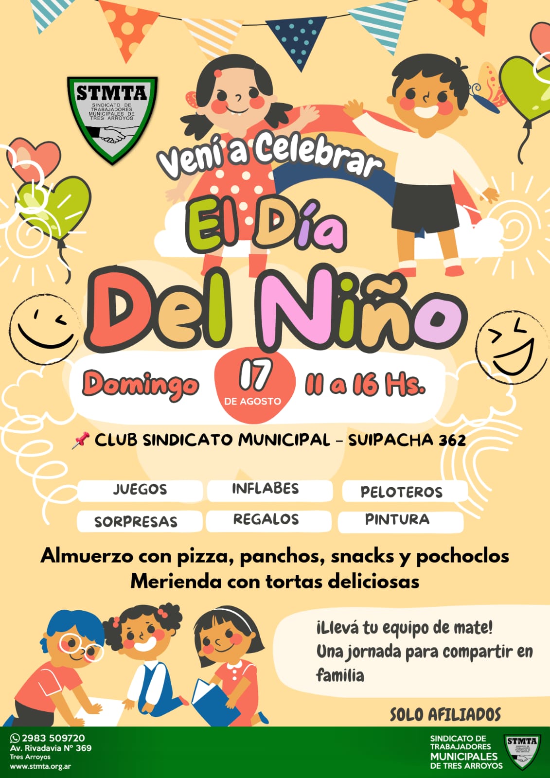 Festejos por el Día del Niño en el Club Sindicato Municipal