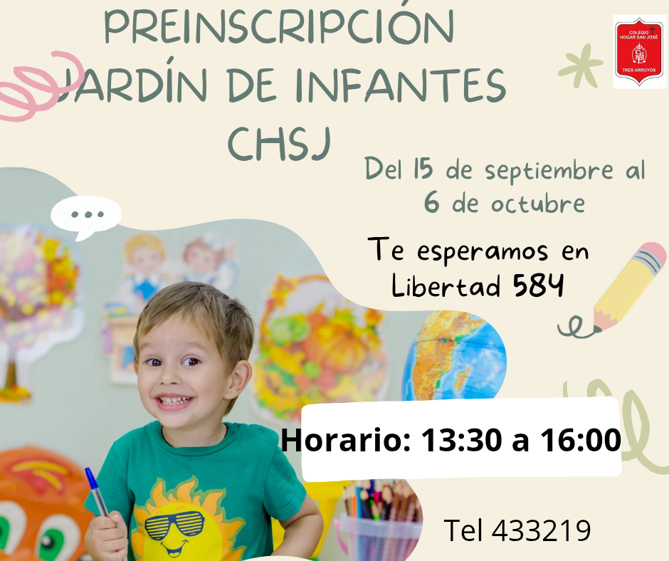 Abiertas las inscripciones al Jardín de Infantes del Colegio Hogar San José