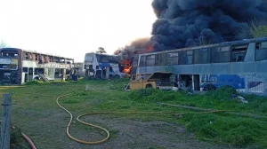 Tandil: Se quemaron 16 colectivos en el predio de la ex “Río Paraná”