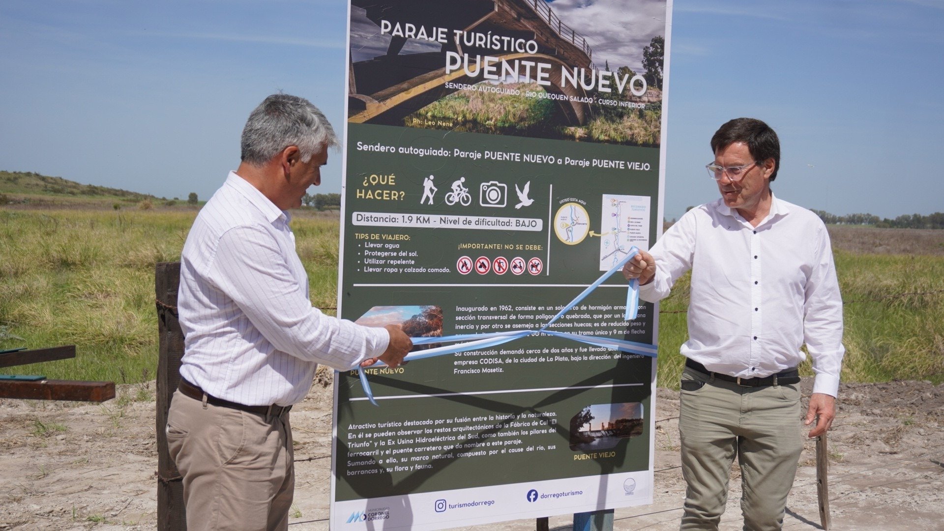 Oriente celebró sus 114 años: Inauguraron cartelería y sendero en el Puente Nuevo