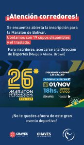 Chaves: inscriben para la Maratón Internacional de Bolívar