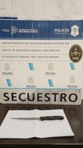 Amenazó a su vecina con un cuchillo y fue presa