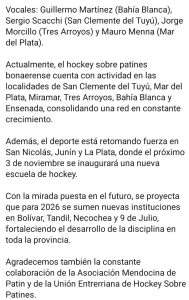Hockey sobre Patines: Tresarroyenses integran el nuevo Comité Provincial Técnico