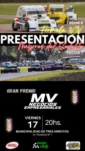 Los autos de las Mayores del Sudeste y Formula 3CV, rugirán en el Palacio Municipal