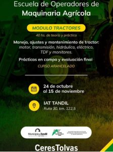 Inició el curso de la Escuela de Operadores de Maquinaria Agrícola sobre tractores