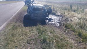 Incendio vehicular en Ruta 3 km 561