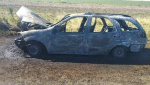 Incendio vehicular en Ruta 3 km 561