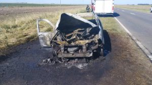 Incendio vehicular en Ruta 3 km 561