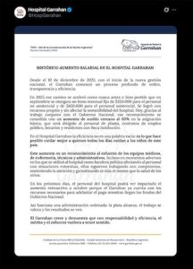 Porcentaje histórico: El Hospital Garrahan aumentó el salario de sus empleados