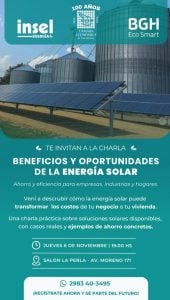 Maximiliano Dorsa y Adrián Arburu invitan a una charla sobre energía solar en La Perla