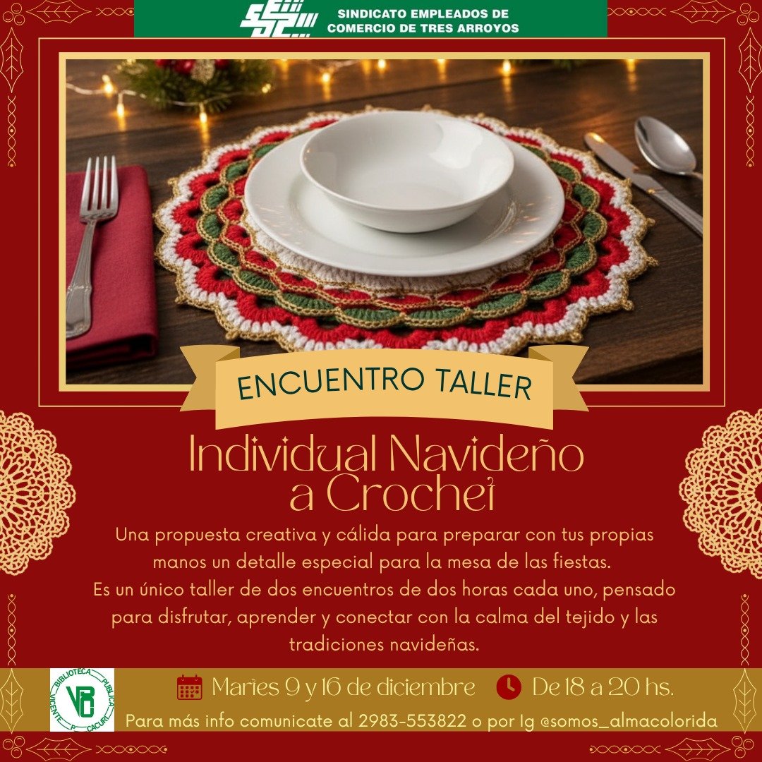 Inscripción abierta en la Biblioteca Cacuri para taller de crochet navideño