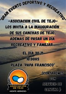 El tejo, furor en Monte Hermoso: harán 10 canchas en el acceso al balneario