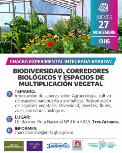 Una charla sobre biodiversidad convoca, en la Chacra de Barrow, el jueves