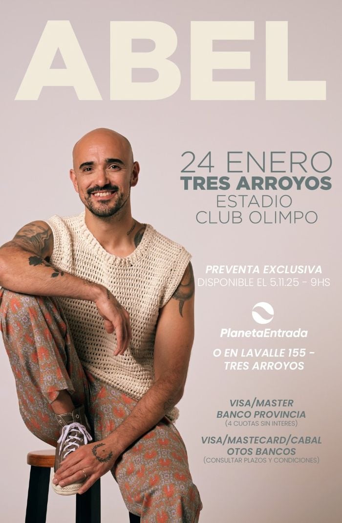 Este miércoles comienza la preventa de entradas para el show de Abel Pintos