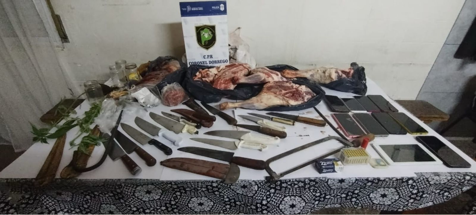 Esclarecen abigeato en Dorrego: secuestran armas, herramientas, celulares y droga