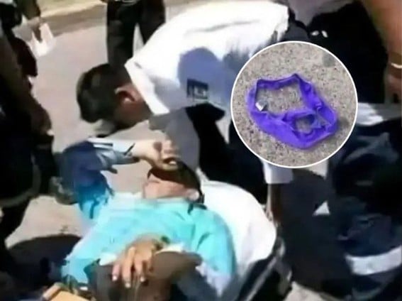 Jujuy: Motociclista chocó en medio de la ruta por culpa de una tanga voladora