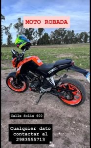(audio) Le robaron una moto en Solís al 900: piden colaboración para encontrarla