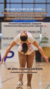 (audio) Camila Douma clasificó a la Copa Orlando 2026 y busca apoyo económico para viajar