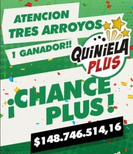 Cobraron el premio de la Quiniela Plus sorteado el 21 de noviembre
