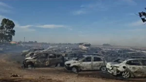 Bahía Blanca: se quemaron varios autos secuestrados por la Caminera