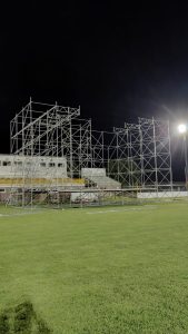 (videos) A 3 días del show de Abel Pintos, continua el armado del imponente escenario