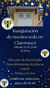 (audio) El Recreativo Echegoyen inaugura oficialmente su sede en Claromecó