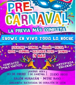 Se viene el Pre – Carnaval de la Batucada Corazón de León