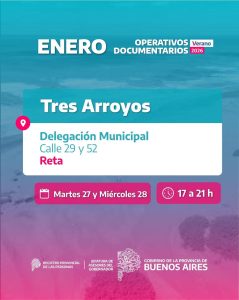 El Operativo DNI llega a Claromecó, Reta y Balneario Orense